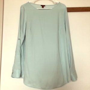 Blue silk blouse